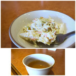 Saizeriya - ◆ランチには「スープ」と「サラダ」付き。 スープは殆どお味がせず。でもサラダは「コールスロー風」で意外に（失礼）いいお味。