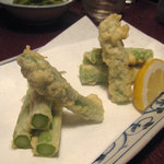 樂旬堂 坐唯杏 - アスパラの天麩羅