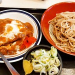 名代富士そば - ミニカレーかつ丼セット（もりそば）