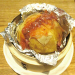 Hokkaido potatoes topped with butter and salted fish