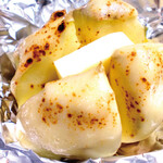 Baked Hokkaido potatoes with butter and cheese