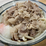 釜八うどん - 肉盛り玉子ぶっかけ冷(並)追加肉盛り