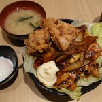 Densetsu No Suta Don Ya - 唐揚げ合盛り厚切り極豚てりたますた丼 1280円