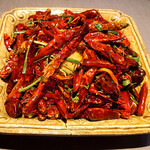 茶禅華 - 河豚の唐揚げ　唐辛子の辛味