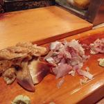 春寿司 - つまみ色々（ホッキ炙り、アジ、ネギトロなど）