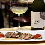 波へい - イベリコ豚カルビのソテーとワイン