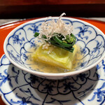 ななにん - 富田林 浅岡茄子なすお浸し、ひかげ鬼薇、貝柱の出汁