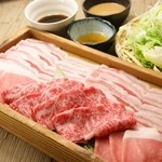 Assorted Black Pork and Domestic Beef shabu shabu” 2 servings ~ Price is for 1 person