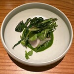 トムクリオーザ - 鰆の薪焼き　山菜　クレソン　蕗の薹　行者ニンニク