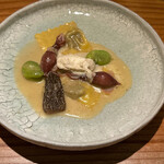 トムクリオーザ - ラビオリ　茸　ホタルイカ　モリーユ茸　アンチョビ　パルメザンチーズ