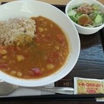 ゲンマイカフェ - ♡玄米カレー＆サラダのセット 850円♡