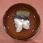 御料理 寺沢 - 鮎魚女と蓬麩､蕨に吸口に花柚の椀