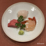 御料理 寺沢 - 河豚に天然本鮪トロにボタン海老の造り