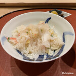 御料理 寺沢 - 毛蟹と筍の炊込みごはん