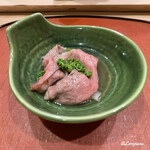 御料理 寺沢 - いわて牛のいわて牛のしゃぶしゃぶ花山椒とともにしゃぶしゃぶ花山椒とともに