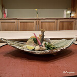 御料理 寺沢 - 河豚の白子焼､鯨ベーコン､屈み､薑､稚鮎の南蛮漬､蛸と筍のコロッケ､海鼠酢､鱸の木の芽焼