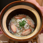 御料理 寺沢 - 毛蟹と筍の炊込みごはん