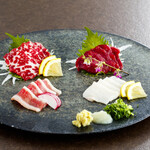 Assorted horse sashimi