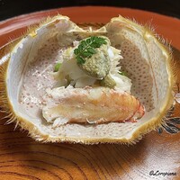 日本料理 新茶家 - 毛蟹と泪豆の飯蒸し