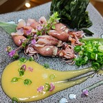 Hotaru Squid Served with Mustard Vinegar Miso