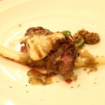 ボッテガ ディ タカマッツオ - 【ディナー6000円コース】メイン料理　牛フィレ肉の炭火焼き　サマートリュフとアワビ茸添え