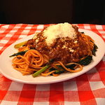 ローマ軒＆ローマ酒場 - ⑥ 焼きナポリタン（べらぼ～、ケチャマシ、ミートソース乗せ、2013年5月31日）