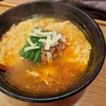 辛麺鶴商店 - 辛麺3辛（普通）800円  チーズトッピング 150円