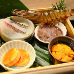 鮨 喜一 - ワサビで生でもシャブシャブで雲丹醤油で召し上げってください