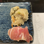 焼とりふた神 - 藤沢産生ハムとオカラ