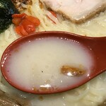 Menshou Musashi Bou - 太麺 むさし坊ラーメンのスープ