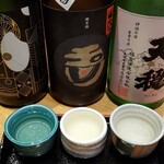 和酒・煮込み らいどん - 日本酒三種表