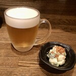 Nagomiya Ikkon - 「生ビール中」(550円)とお通し