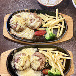 Teppanyaki Kiwa - ハンバーグ（食べ放題）チーズトッピング