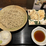 つだぬまや - ハーブえびと筍天ぷらせいろ ¥1,780 麺大盛り¥300