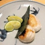 銀座 しのはら - 虎河豚白子の磯辺焼き