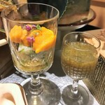 銀座 しのはら - 雲丹、山芋、おくらモズク酢