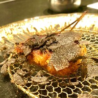 串揚げPyon - ビーツには黒トリュフ　いい歯応えです