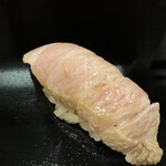 蛇の市 - 漬けマグロの大トロ。極楽。