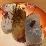 Kaitenzushi Umiza - 鯛の三種盛
