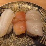Kaitenzushi Umiza - 貝の三種盛