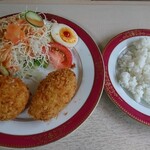 京町クロケットファミリー - 知人のコロッケランチ ジャーマンコロッケ クリームコロッケ