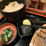 そじ坊 - わさび味噌せいろそば定食のワサビ全量