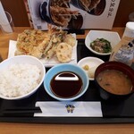 Tendon Tenya - オールスター天ぷら定食９２０円＋桜海老のかき揚げ３５０円
