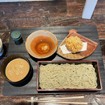 蕎麦 ふくあかり - 桜えびかき揚げの山椒ごまだれ天せいろ