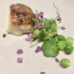 弧柳 - 焼肴:のどぐろ(能登)  碓井豌豆(羽曳野市)  花穂紫蘇　ナスタチウム　えんどう豆の蔓