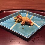 弧柳 - 酢肴:伊勢海老(三重県)  雲丹(北海道)  ノビル　山わさび　枸杞の実