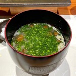 鮨匠 のむら - 滑子 えのき 浅葱の味噌汁