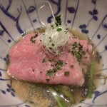 弧柳 - 強肴:能勢黒牛(大阪府)  天然芹(能勢)  木の芽