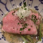 弧柳 - 強肴:能勢黒牛(大阪府)  天然芹(能勢)  木の芽