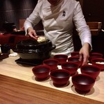 弧柳 - 御飯:桜鱒(北海道)  行者ニンニク　キヌヒカリ(高槻市)  摺り胡麻